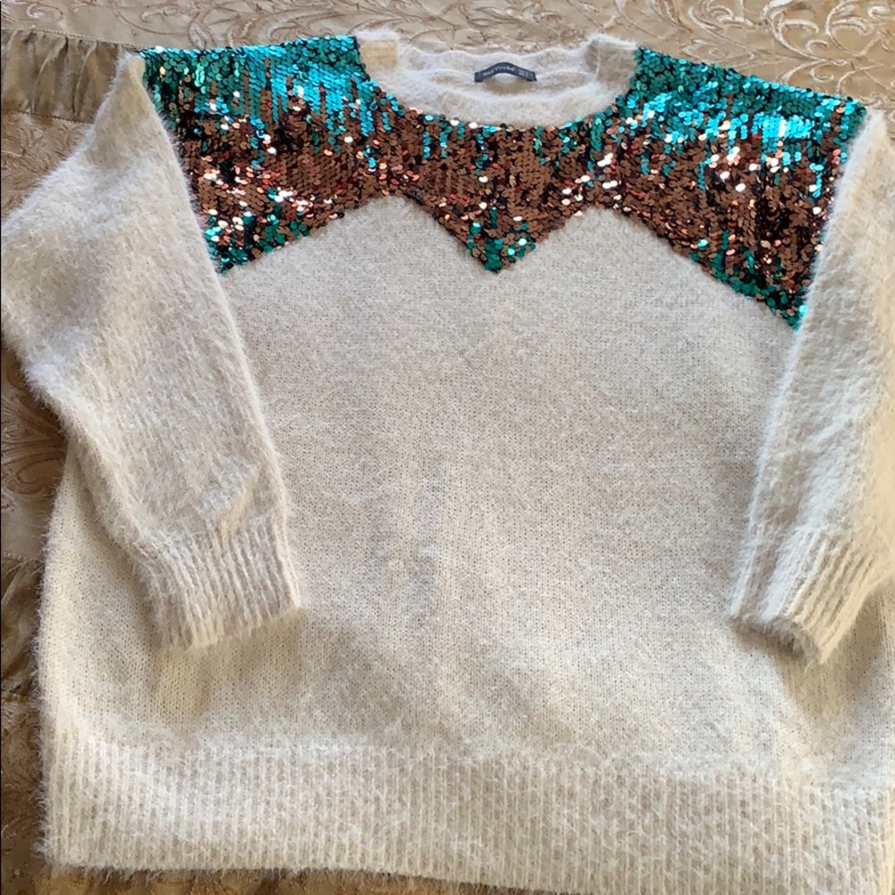 New sweater with sequins 100%cotton